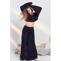 Out From Under Extreme Dorm Wide Leg Sweatpants, BLACK