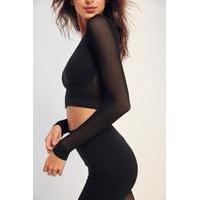 Out From Under Fresh Catch Fishnet Long Sleeve Top, BLACK