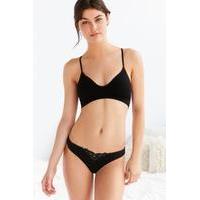 Out From Under Juliet Applique Thong, BLACK