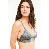 Out From Under Metallic Adelina Fusion Triangle Bra, BLACK