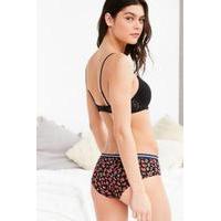 Out From Under Contrast Band Print Hipster Knickers, BLACK