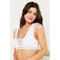 out from under nicole flutter sleeve lace bra white