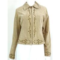 outer edge size 12 beige suede jacket