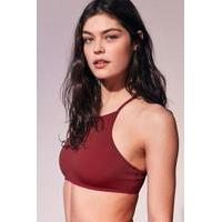 out from under high neck solid bikini top light red