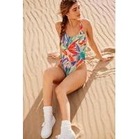 out from under printed scoop back one piece swimsuit assorted