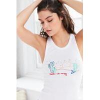 Out From Under White Embroidered Cactus Tank Top, WHITE