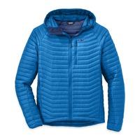 outdoor research mens verismo hooded down jacket glacier x large
