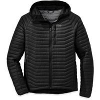 outdoor research mens verismo hooded down jacket black small