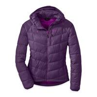 OUTDOOR RESEARCH WOMENS SONATA HOODED DOWN JACKET ELDERBERRY (SMALL)