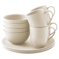 outwell bamboo dinner set 4 white