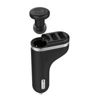 OVEVO Q15 2 in 1 Intelligent Car Charger Bluetooth Wireless In-Ear Earphone Dual USB Ports High Sound Quality Headphone Automatic Answer Call Charging