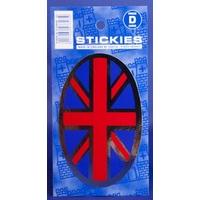 Oval Union Jack On Foil Sticker