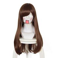 overwatch dva brown long anime cosplay wigs wholesale resale