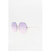 oversized hexagon gradient lens sunglasses purple