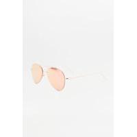 Oversized Rose Gold Mirrored Aviators, PINK