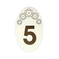 Oval Flower Design Table Numbers 1-15