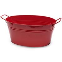 Oval Steel Party Tub Red 43cm