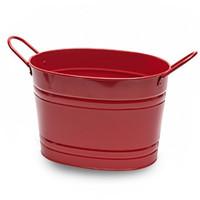 oval steel party tub red 375cm