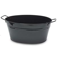 oval steel party tub black 43cm