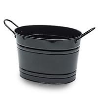 oval steel party tub black 375cm