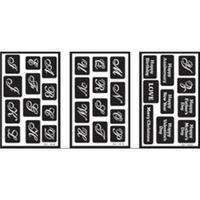 over n over reusable glass etching stencils script alphabet 234004