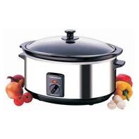 Oval Stainless Steel Slow Cooker 6.5L