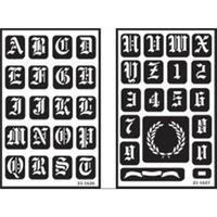 Over n Over Reusable Glass Etching Stencils 5x8ins - Old English Alphabet 245674