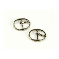 oval metal buckle clip fastener silver