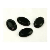 oval sew stick on acrylic jewels black