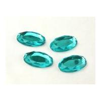 oval sew stick on acrylic jewels turquoise blue