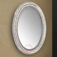 oval wall mirror willa with silver wooden frame