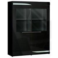 Ovio 2 Door Display Cabinet Black