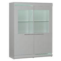 ovio 2 door display cabinet grey