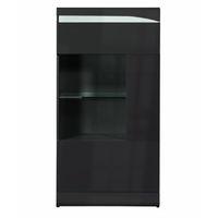 Ovio 1 Door Display Cabinet 70cm Black