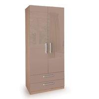 Oval High Gloss 2 Door 2 Drawer Wardrobe