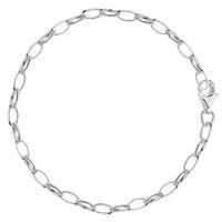 oval link chain anklet in sterling silver