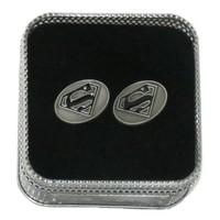 Oval Superman Logo Cufflinks (Black Enamel)