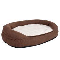 Oval Memory Foam Dog Bed - Brown - 100 x 65 x 24 cm (L x W x H)