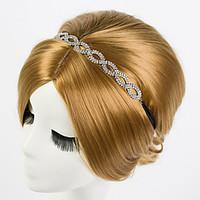 Oval Flower Silver Crystal Rhinestone Headpiece-Wedding Special Occasion Casual Headbands 1 Piece