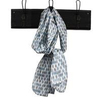 Oval Print Silk Scarf, Grey/Blue