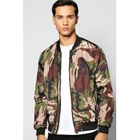 over camo double zip bomber jacket khaki