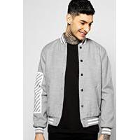 oversized varisty jacket with print grey