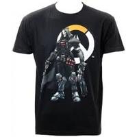 Overwatch Mens Reaper & Logo Large Black T-Shirt