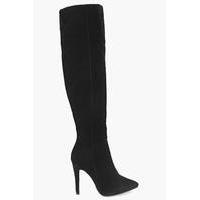 over the knee point boot black