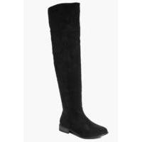 Over The Knee Flat Boot - black