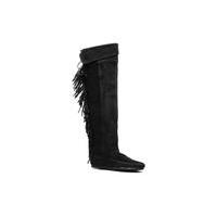 over the knee fringe boot