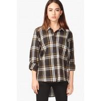 OVERSIZED ROLL SLV CHECK SHIRT