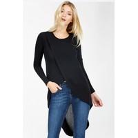 OVERSIZED WRAP FRONT LONG SLEEVE TOP