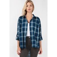 OVERSIZED ROLL SLV CHECK SHIRT