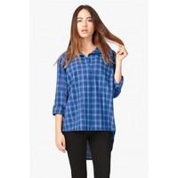 OVERSIZED ROLL SLV CHECK SHIRT